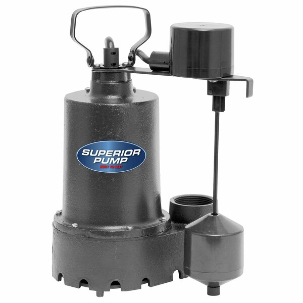 Superior 1/3 HP Ci Sump Pump with  Vertical Float Switch 92341